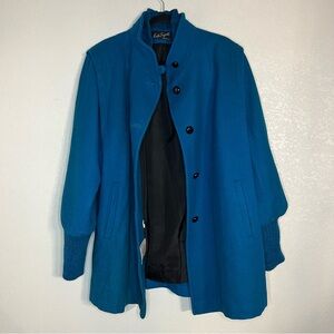 Vintage ILGWU Lady Suzette Made In USA Teal Pea Coat